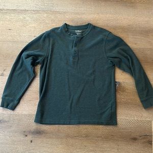 Unshrinkable Mini-Waffle Henley, Long-Sleeve Traditional Fit (Sz Med)